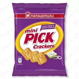 ΠΑΠΑΔΟΠΟΥΛΟΥ MINI PICK CRACKERS SOUR CREAM&amp;ΚΡΕΜΜΥΔΙ 70gr Σ14