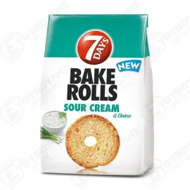 BAKE ROLLS ΠΑΞΙΜΑΔΙ SOUR CREAM&amp;ONION 80gr Σ12