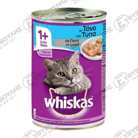WHISKAS ΤΡΟΦΗ ΓΙΑ ΓΑΤΕΣ PATE 1+ ΣΕ ΤΟΝΟ 400gr Σ24