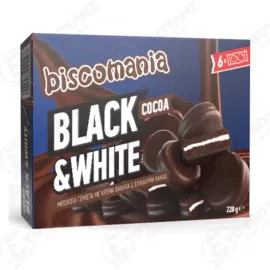 BISCOMANIA BLACK AND WHITE ΜΠΙΣΚ.ΜΕ ΚΑΚΑΟ 228gr Σ12