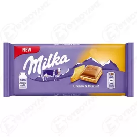 MILKA ΣΟΚΟΛΑΤΑ CREAM&amp;BISCUIT 100gr Σ18