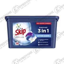 SKIP ΚΑΨΟΥΛΕΣ ΠΛΥ.ULTIMATE ACTIVE CLEAN 1026gr 38TMΧ Σ3