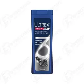 ULTREX ΣΑΜΠΟΥΑΝ ΜΕΝ 3ΙΝ1 ACTIVE CLEAN 360ml Σ12