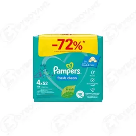 PAMPERS FRESH CLEAN ΜΩΡΟΜΑΝΤΗΛΑ 208TMX (-72%) Σ3